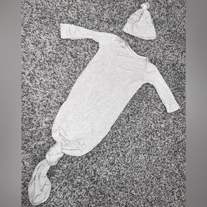 STELLA JANE | Baby Knotted Gown - Gender Neutral Tan Heather